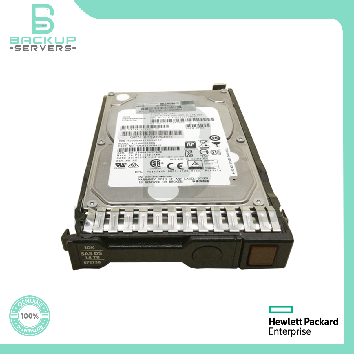 872481-B21 HP G8-G10 1.8TB 12Gbps 10K 2.5