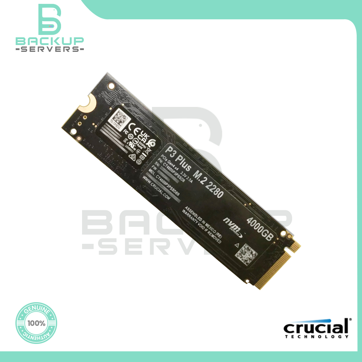 CT4000P3PSSD8 Crucial P3 Plus Series 4TB PCI-e NVMe M.2 2280 Solid