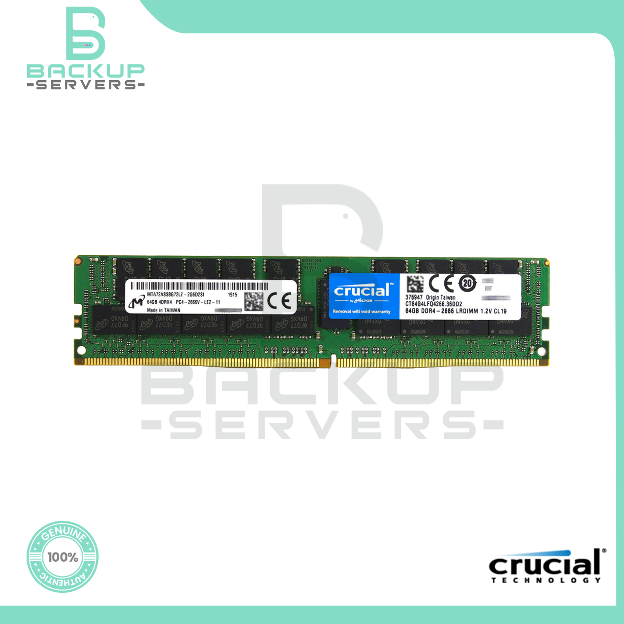CT64G4LFQ4266 Crucial 64GB 2666MHz PC4-21300 CL19 288-Pin