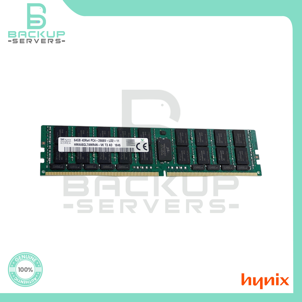【中古】SK hynix 64GB 16GB×4枚 DDR4-2666 ECC HMAA8GL7AMR4N-VK Hynix 64GB 4Rx4 DDR4-2666 PC4-21300 288-Pin CL19