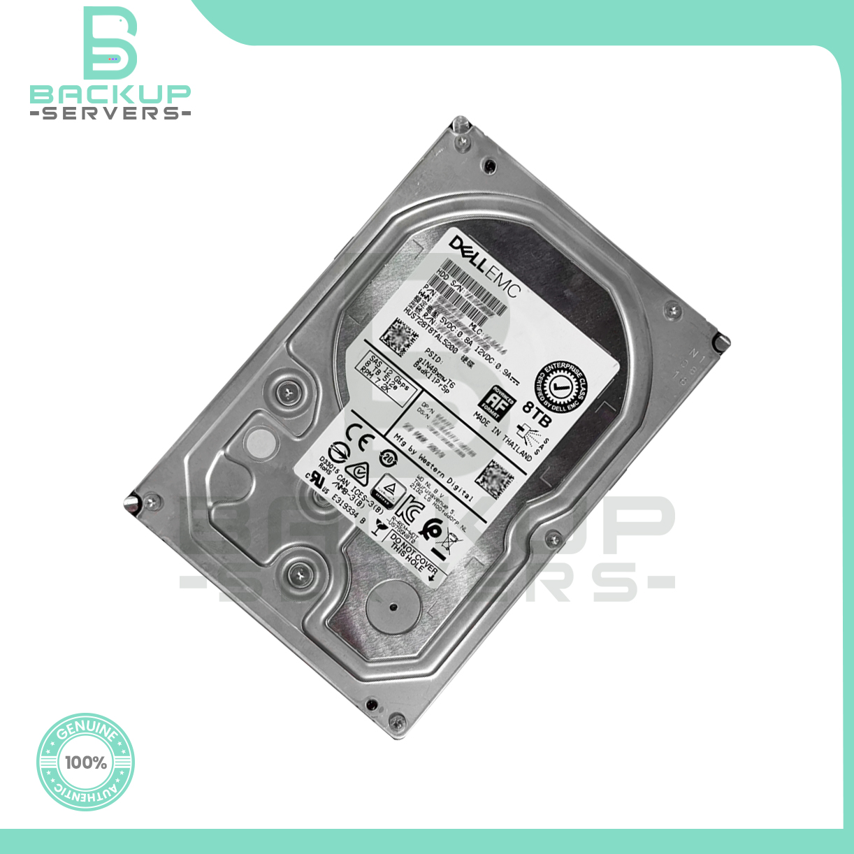 HUS728T8TAL5200 Dell EMC 8TB 12Gbps 7.2K SAS 3.5