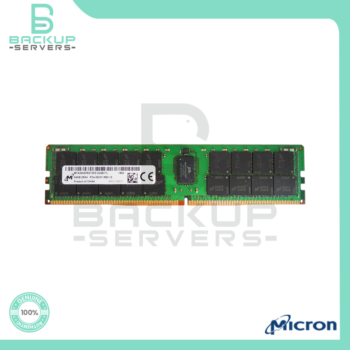 MTA36ASF8G72PZ-2G9 Micron 64GB 2933MHz PC4-23400 288-Pin CL21 2Rx4