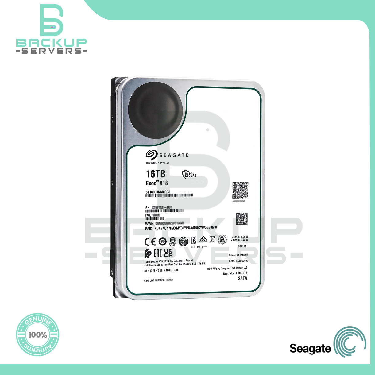 ST16000NM000J Seagate Exos X18 16TB 6Gbps 7.2K 256MB 3.5