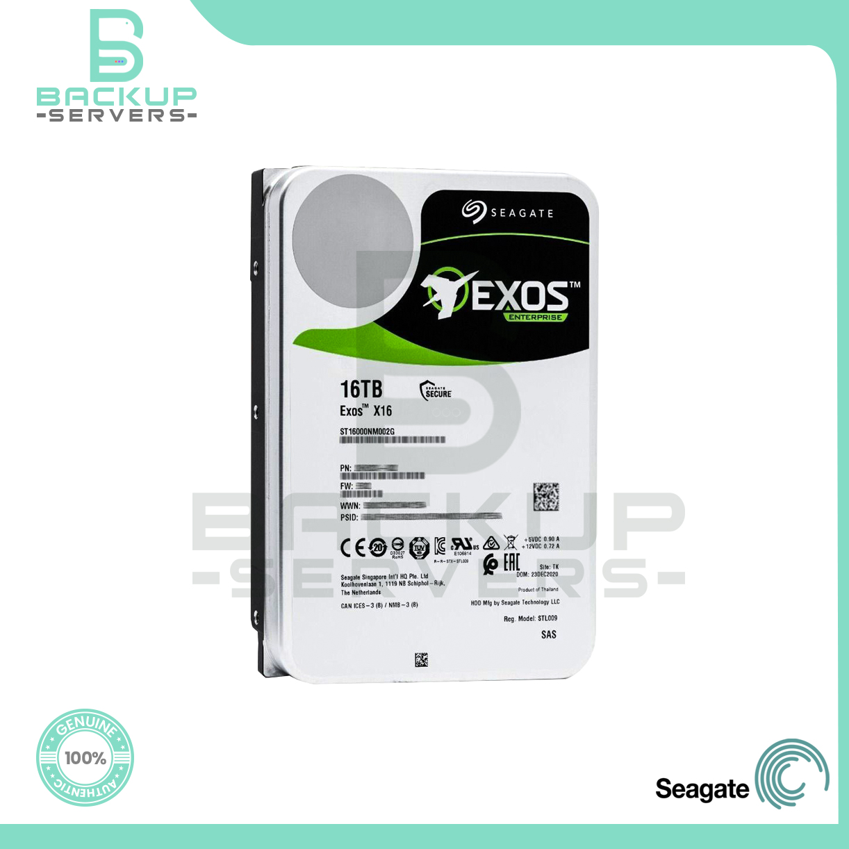 Seagate Exos X16 ST16000NM002G 16TB 12Gbps 7.2K SAS 3.5