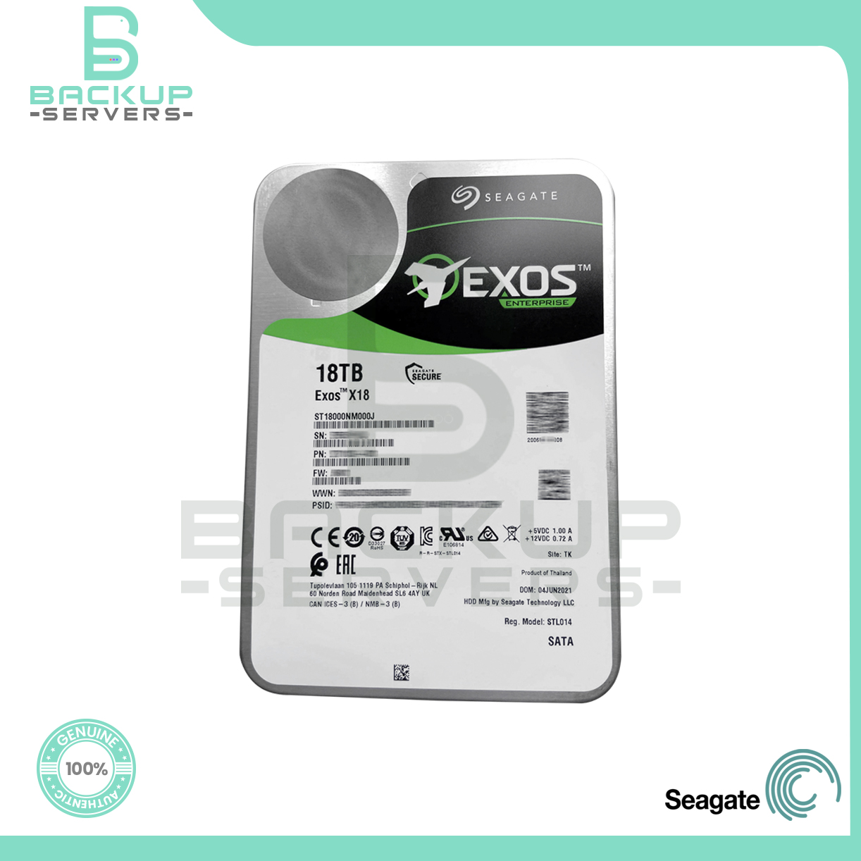 ST18000NM000J Seagate Exos X18 18TB 6Gbps 7.2K 3.5